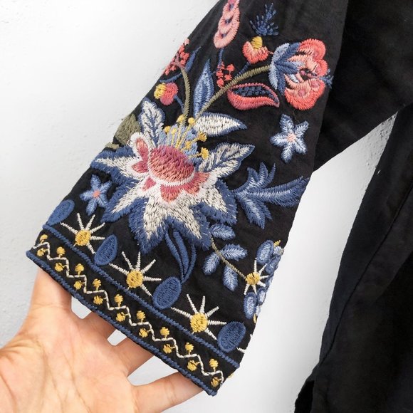 JOHNNY WAS Black Tiwa Peasant Blouse Medium - Picture 11 of 16